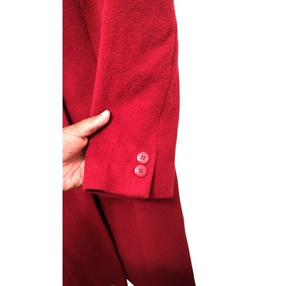 Chadwicks Womens Wool Blend Red Long Coat - Picture 6 of 12